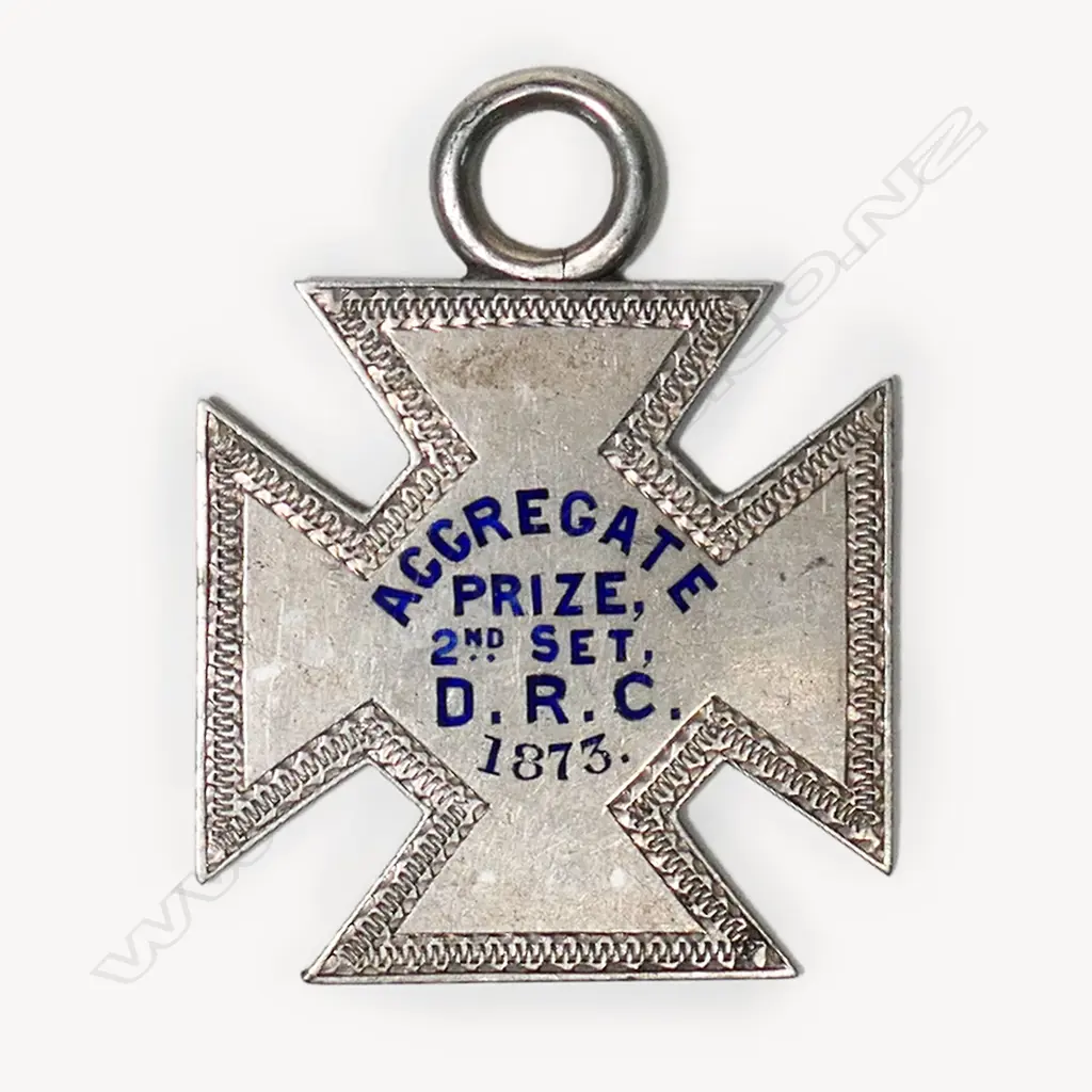 Harrop and Neill (Dunedin) Dunedin Rifle Club silver shooting medal 1873, Image 1++